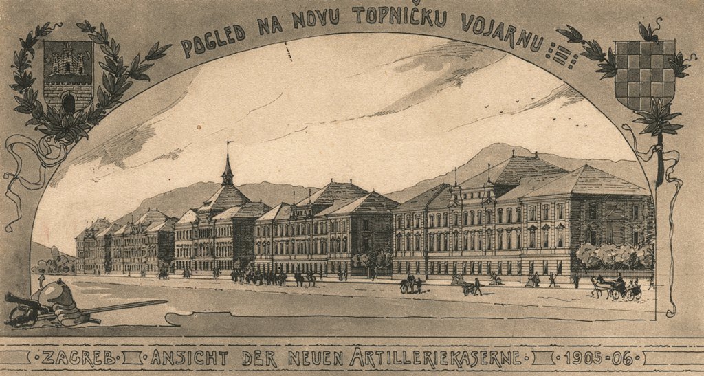 Topnička vojarna, Ilica, Črnomerec, 1905. godine